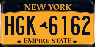 NY license plate HGK6162