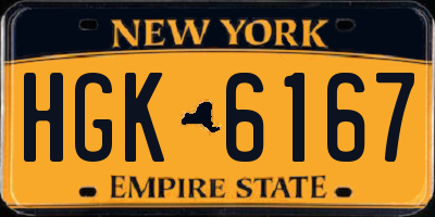 NY license plate HGK6167