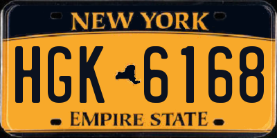 NY license plate HGK6168