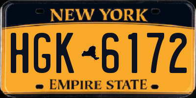 NY license plate HGK6172