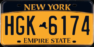 NY license plate HGK6174