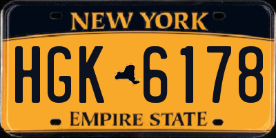 NY license plate HGK6178