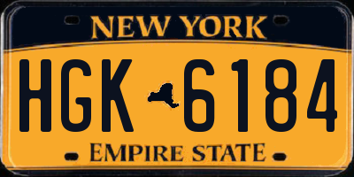 NY license plate HGK6184
