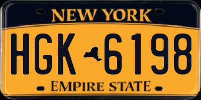 NY license plate HGK6198