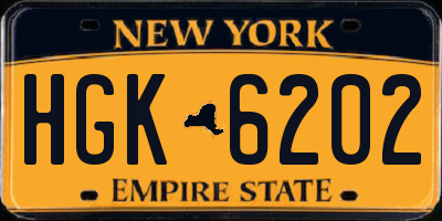 NY license plate HGK6202