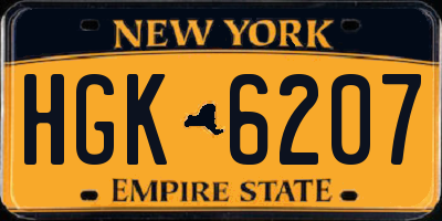 NY license plate HGK6207