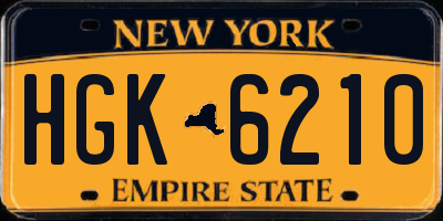 NY license plate HGK6210