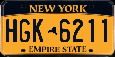 NY license plate HGK6211