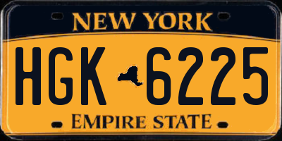 NY license plate HGK6225