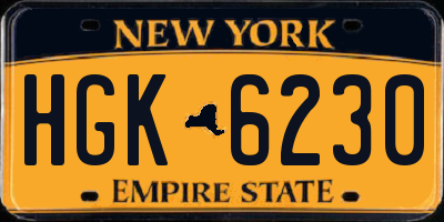 NY license plate HGK6230