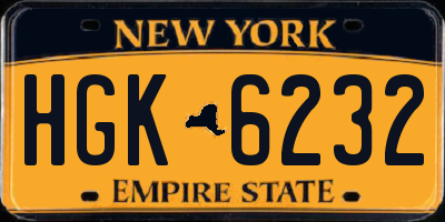 NY license plate HGK6232