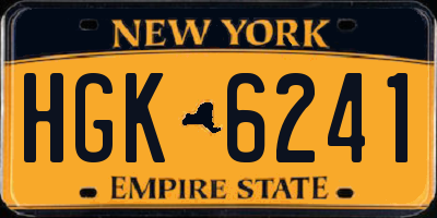 NY license plate HGK6241