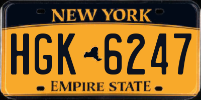 NY license plate HGK6247