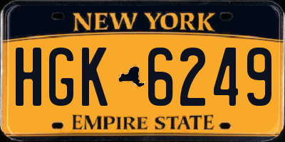 NY license plate HGK6249