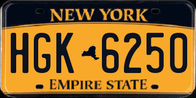 NY license plate HGK6250