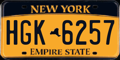 NY license plate HGK6257