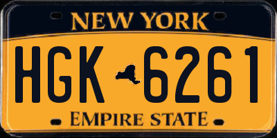 NY license plate HGK6261