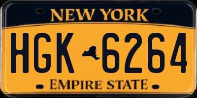 NY license plate HGK6264