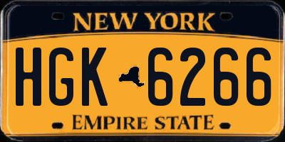 NY license plate HGK6266