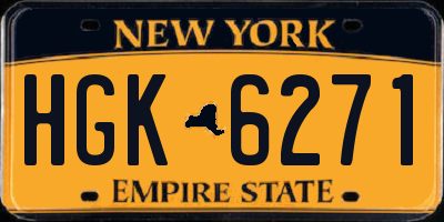 NY license plate HGK6271