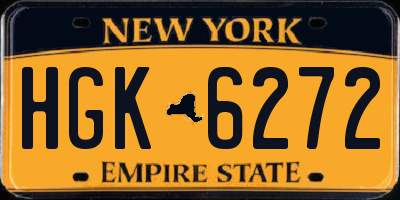 NY license plate HGK6272