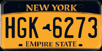 NY license plate HGK6273