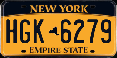 NY license plate HGK6279