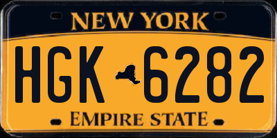 NY license plate HGK6282