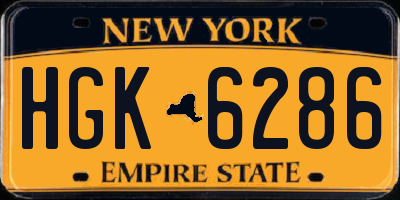 NY license plate HGK6286