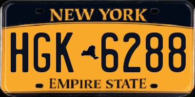 NY license plate HGK6288