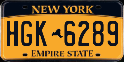 NY license plate HGK6289