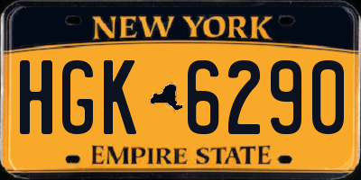 NY license plate HGK6290