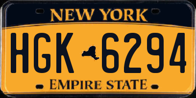 NY license plate HGK6294