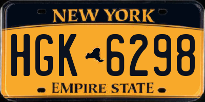 NY license plate HGK6298