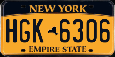 NY license plate HGK6306