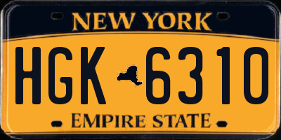 NY license plate HGK6310