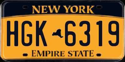 NY license plate HGK6319