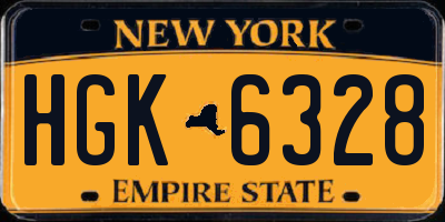 NY license plate HGK6328