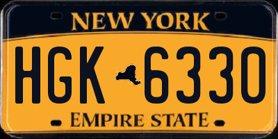 NY license plate HGK6330