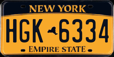 NY license plate HGK6334