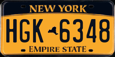 NY license plate HGK6348