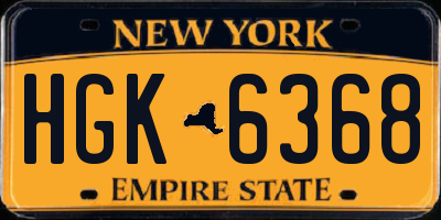 NY license plate HGK6368