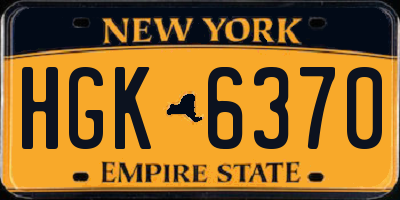 NY license plate HGK6370