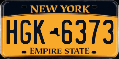 NY license plate HGK6373