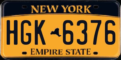 NY license plate HGK6376