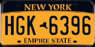 NY license plate HGK6396