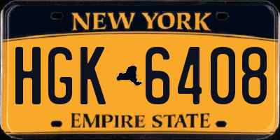 NY license plate HGK6408