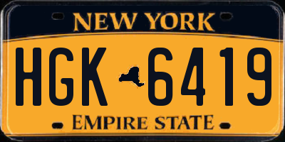 NY license plate HGK6419