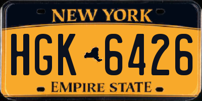 NY license plate HGK6426