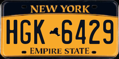 NY license plate HGK6429